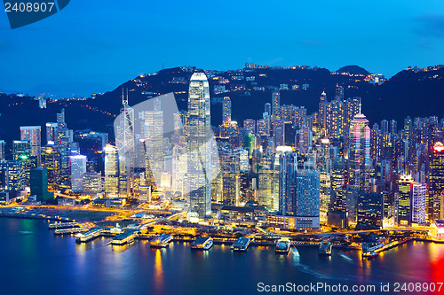 Image of Hong Kong skyline at night