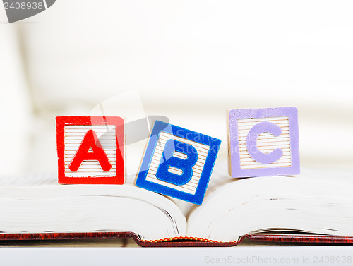 Image of Alphabet block with ABC on book