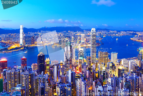Image of Hong Kong skyline at night