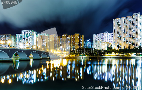 Image of Residential district in Hong Kong at night