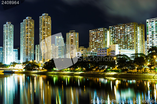 Image of Sha Tin in Hong Kong at night