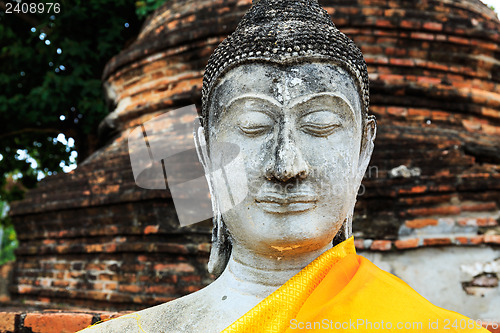 Image of Ancient Buddha in Ayuthaya, Thailand