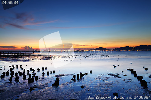 Image of Sunset with sea