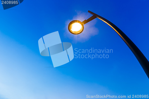 Image of illuminated lighting pole