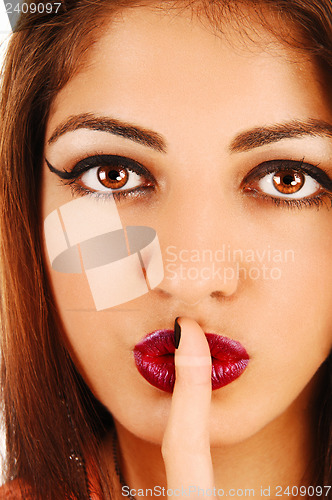 Image of Finger on mouth.