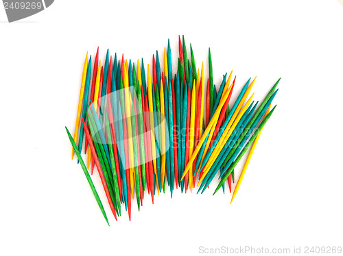 Image of Many colorful toothpicks