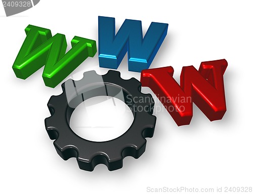 Image of www letters and cogwheel