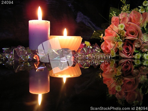 Image of Candles And Flowers