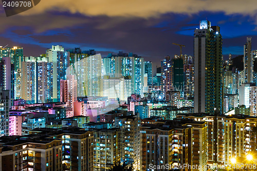 Image of Residential district in city at night