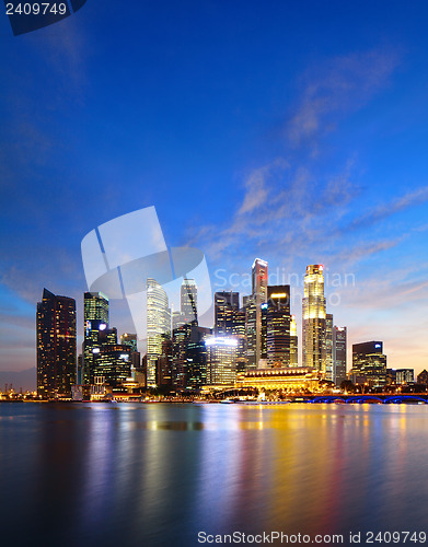 Image of Singapore skyline at night