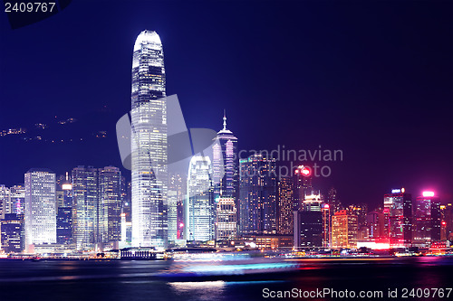 Image of Hong Kong skyline at night