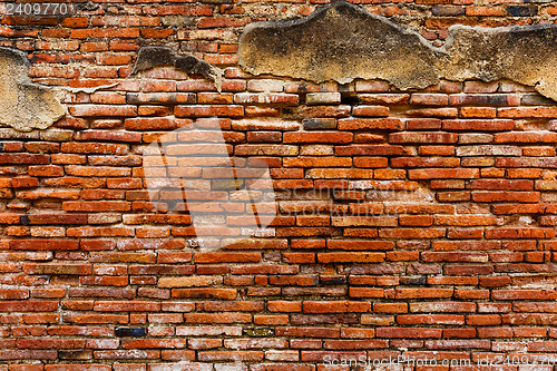 Image of Ancient red brick wall