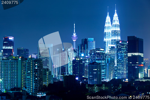 Image of Kuala Lumpur skyline at night