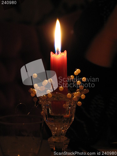Image of Burning red candle