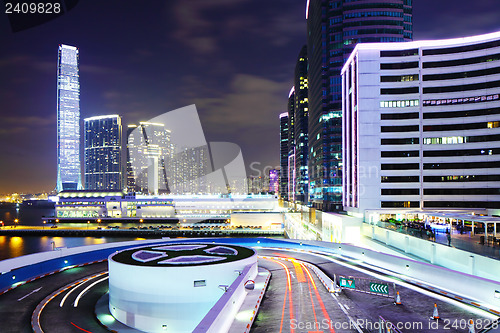 Image of Kowloon district in Hong Kong at night