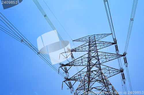 Image of Power tower with blue sky