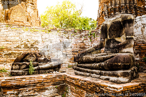 Image of broken Buddha at Ayuttaya, Thailand