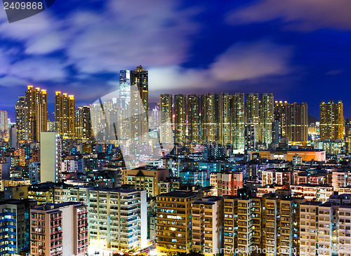 Image of Residential district in Hong Kong at night