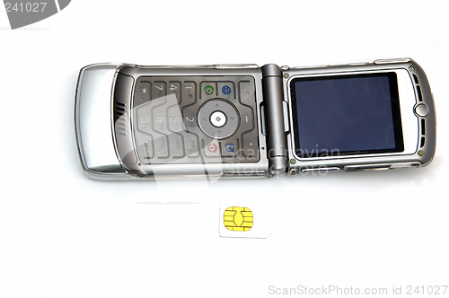 Image of Cell phone and Sim Card