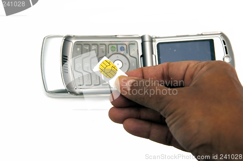 Image of Cell phone and Sim Card