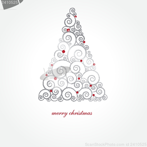 Image of Christmas background with Christmas tree, vector illustration.