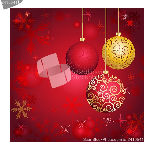 Image of Christmas card with holiday elements.