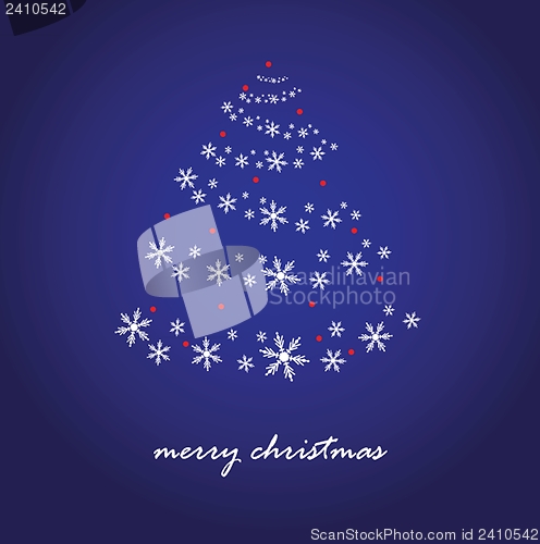 Image of Christmas background with Christmas tree, vector illustration.