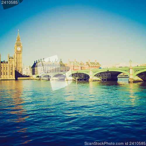 Image of Vintage look Westminster Bridge, London