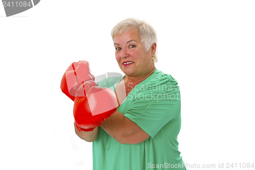 Image of Female senior boxing