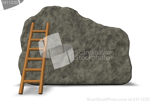 Image of stone board and ladder