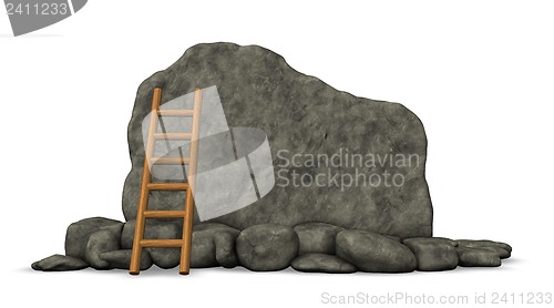 Image of stone board and ladder