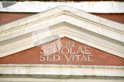 Image of non scholae sed vitae