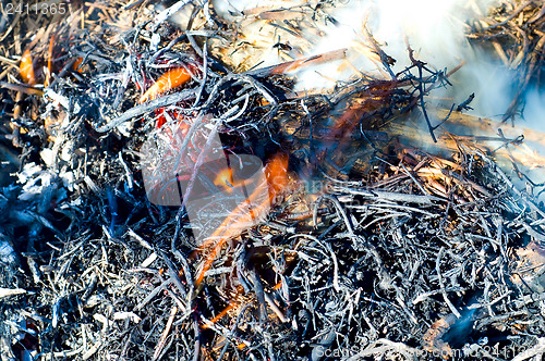 Image of smoke on a dry heap