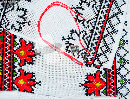 Image of unfinished embroidered work