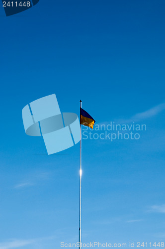 Image of Ukranian flag on wind
