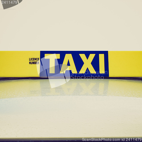 Image of Retro look Taxi sign