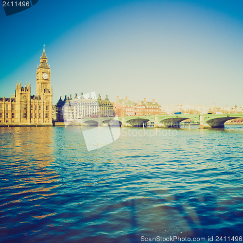 Image of Vintage look Westminster Bridge, London