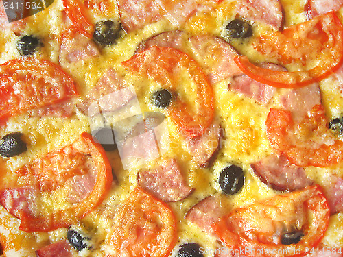 Image of tasty appetizing pizza