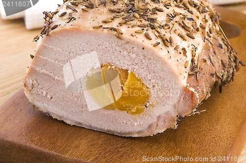 Image of Roasted pork loin with dried apricots