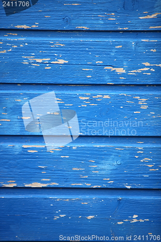 Image of Texture of blue painted wooden planks