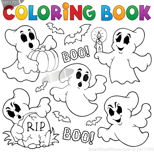 Image of Coloring book ghost theme 1