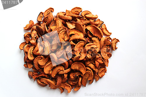 Image of dried apples on the white background
