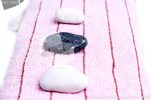 Image of Bath accessories towel with stone