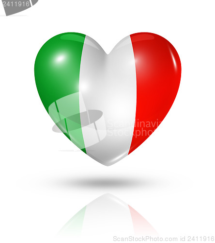 Image of Love Italy, heart flag icon