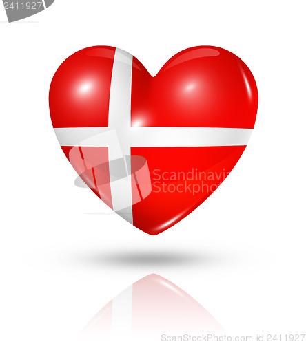 Image of Love Denmark, heart flag icon