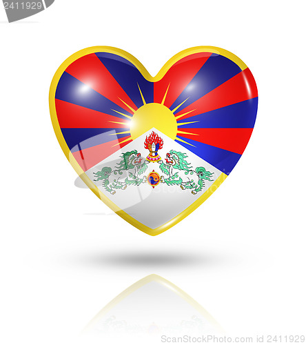 Image of Love Tibet, heart flag icon