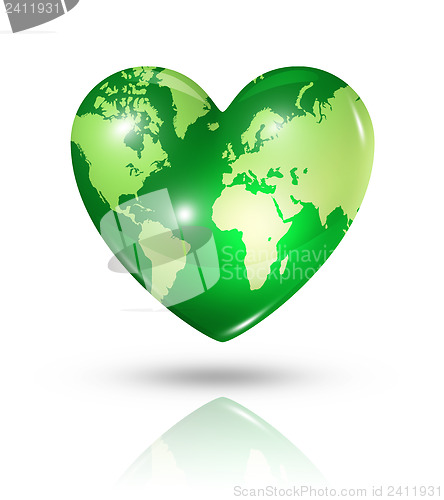 Image of Love earth, heart icon