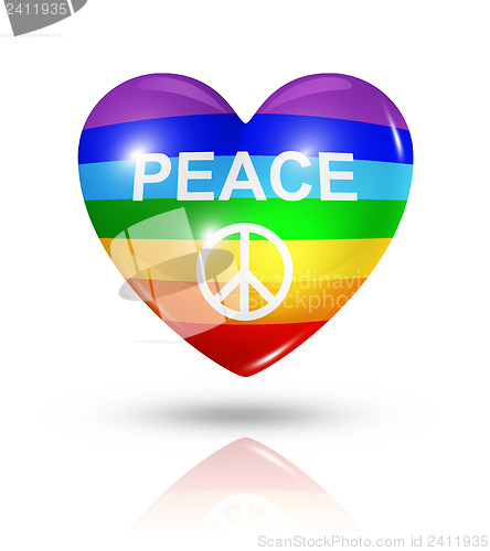 Image of Love peace, heart flag icon