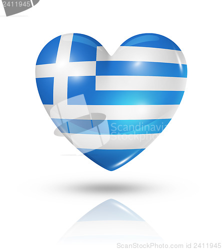 Image of Love Greece, heart flag icon