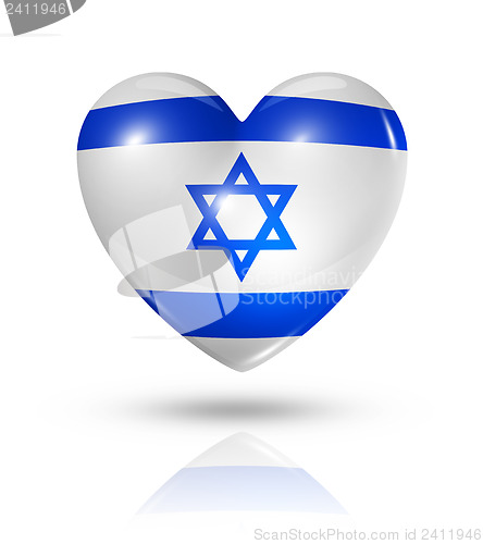 Image of Love Israel, heart flag icon